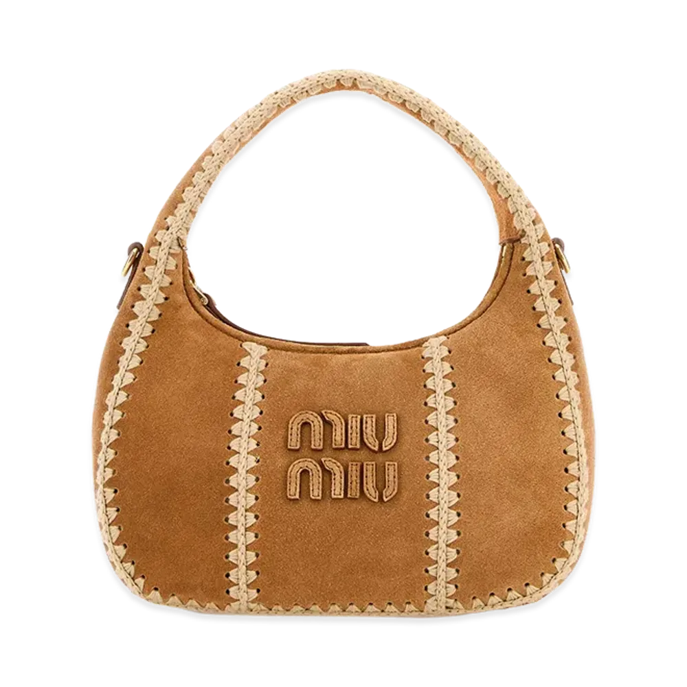 MIU MIU Women's Suede Handbag "Camel"