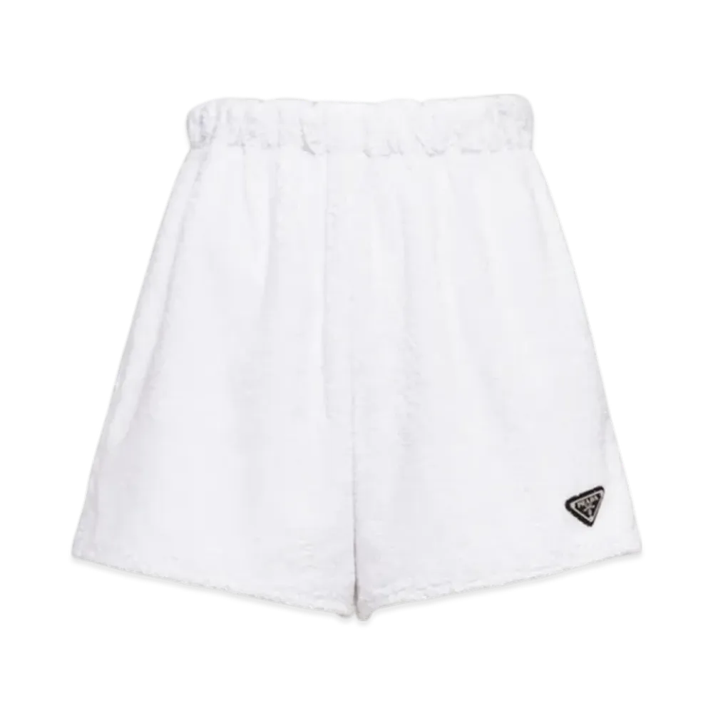 PRADA Women's Terry Cloth Shorts "White"