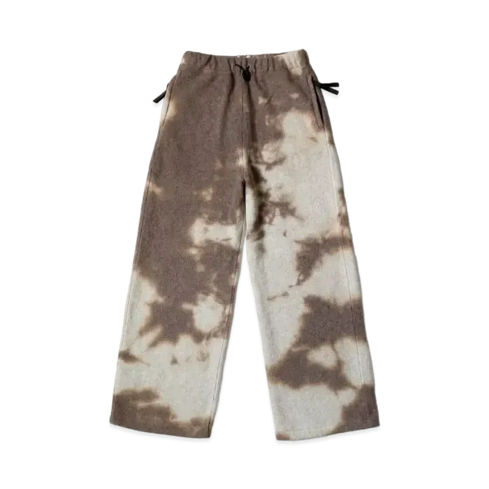KAPITAL Reverse Fleece Tie Dye Easy Pants "Brown"