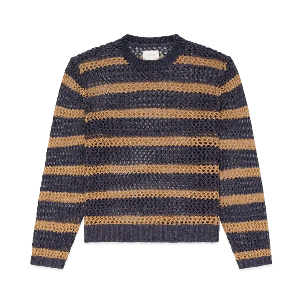 Aime Leon Dore Loose Knit Striped Crewneck Sweater "Navy"