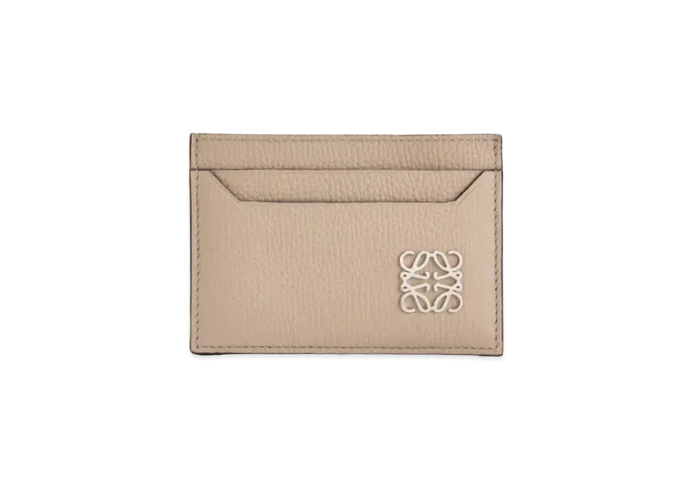 LOEWE Anagram Plain Cardholder In Pebble Grain Calfskin "Sand"