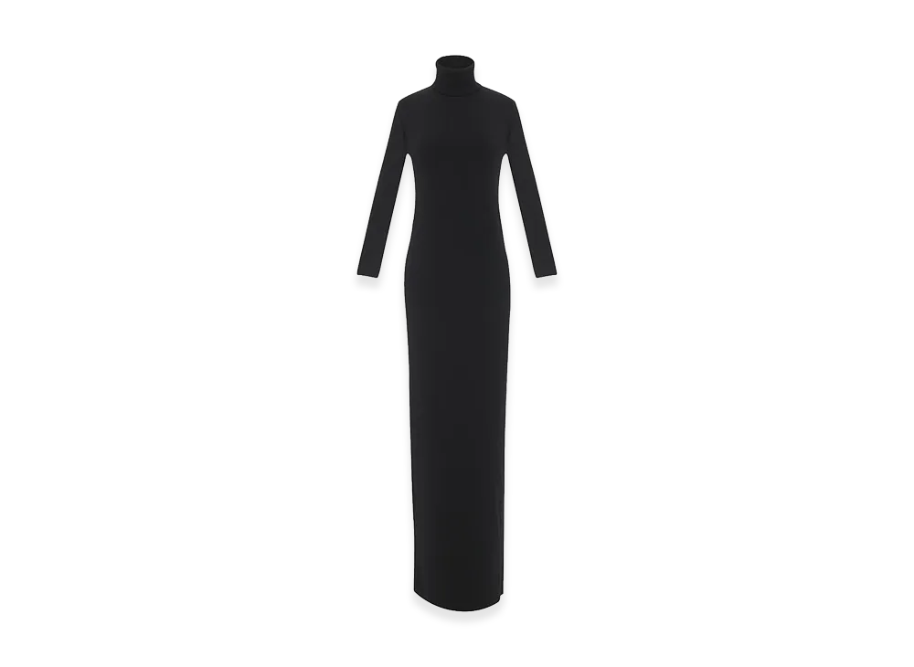 Saint Laurent Women's Wool Long Dress "Black"