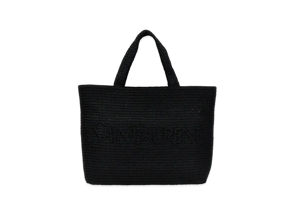 Saint Laurent Rafia Tote Bag "Black"