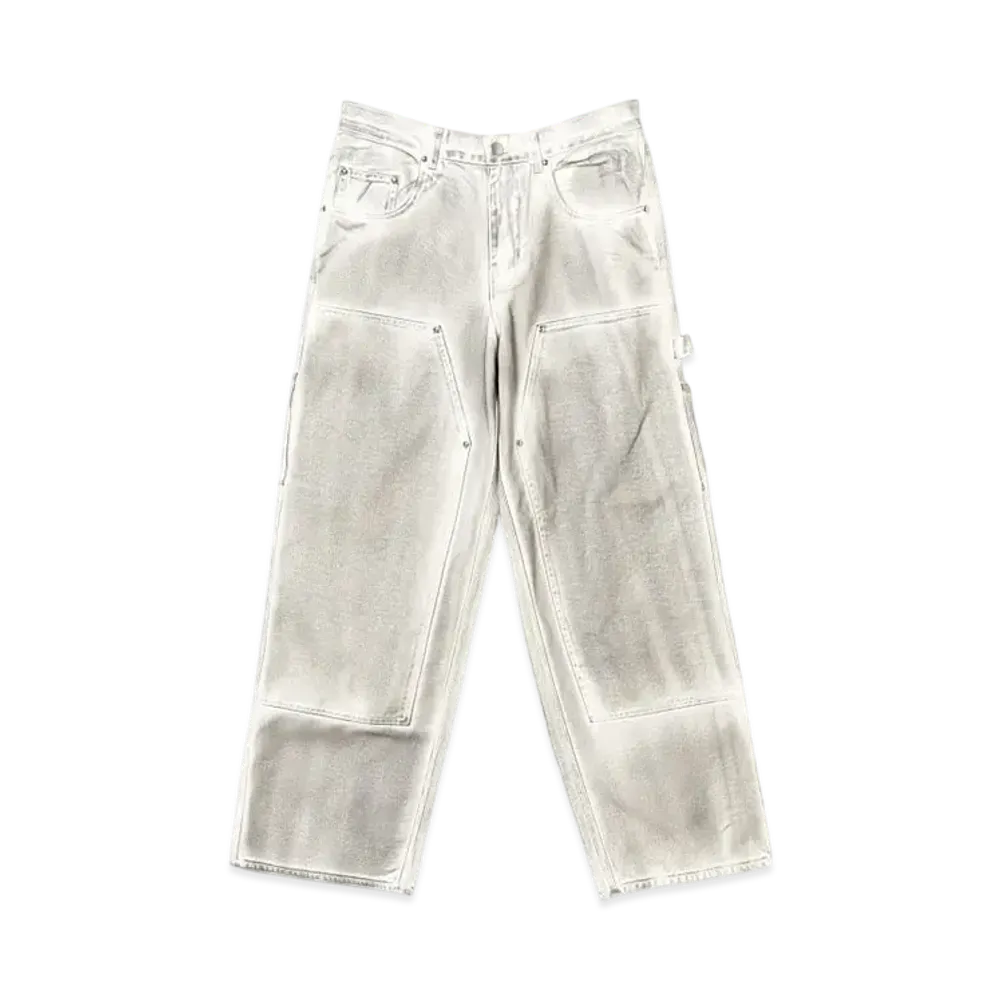 BEAMS FUTURE ARCHIVE Fade Doubie Knee Denim "White"