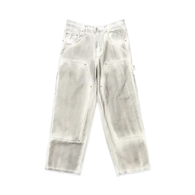 BEAMS FUTURE ARCHIVE Fade Doubie Knee Denim "White"