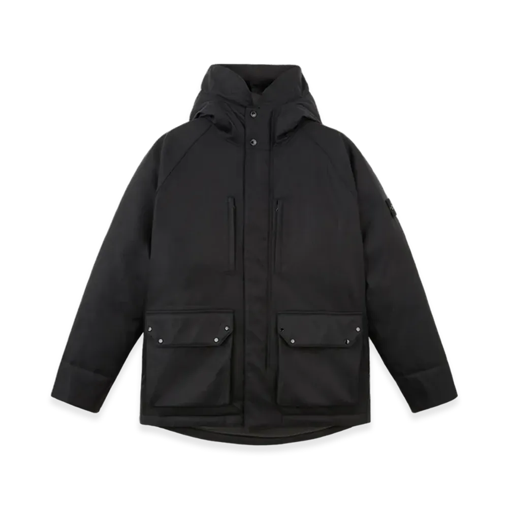 Stone Island 44736 Diagonal Nylon Down Wind Resistant Down Parka - 24FW "Black"