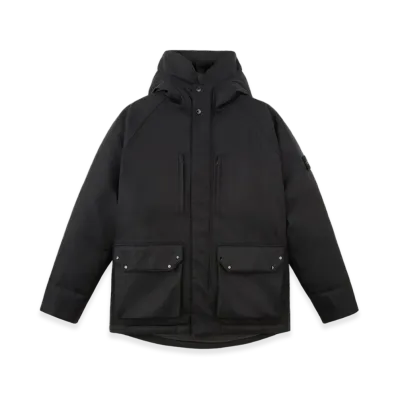 Stone Island 44736 Diagonal Nylon Down Wind Resistant Down Parka - 24FW "Black"