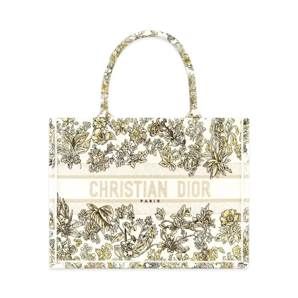 Dior Medium Dior Book Tote Millefiori Unicorn Embroidery (36 x 27.5 x 16.5 cm) "Latte/Gold"