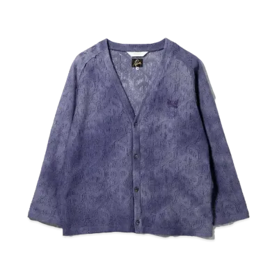 Needles x Sasquatchfabrix. V Neck Cardigan Uneven Dye "Purple"