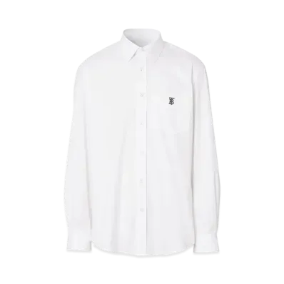 Burberry Men's Monogram Motif Technical Cotton Shirt "White"