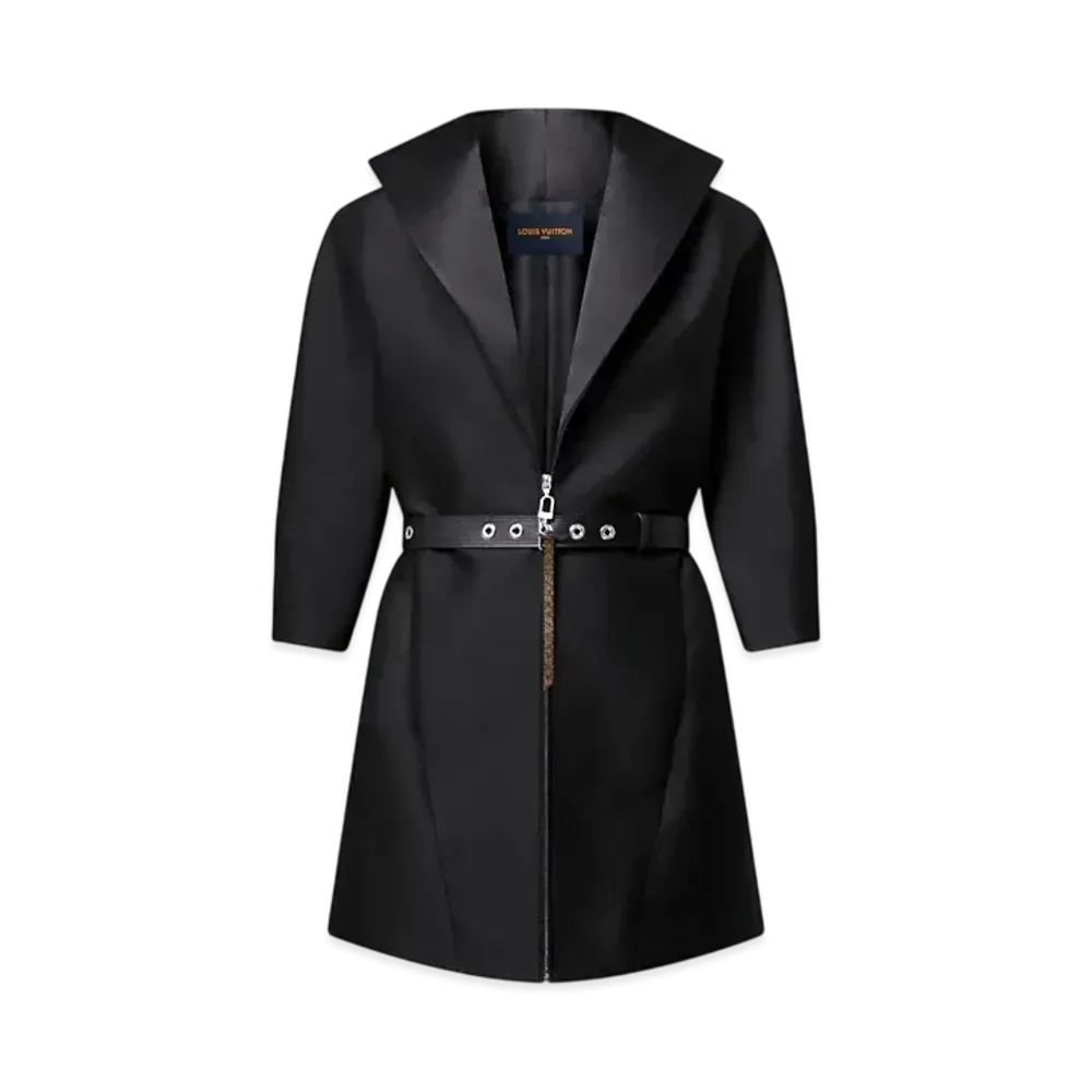 Louis Vuitton Graphic Collar Belted Dress "Noir"