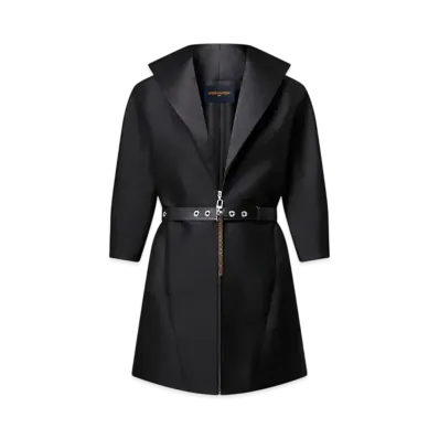 Louis Vuitton Graphic Collar Belted Dress "Noir"