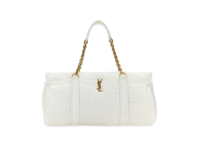 Saint Laurent Women's Fabric Gloria Travel Bag "White"