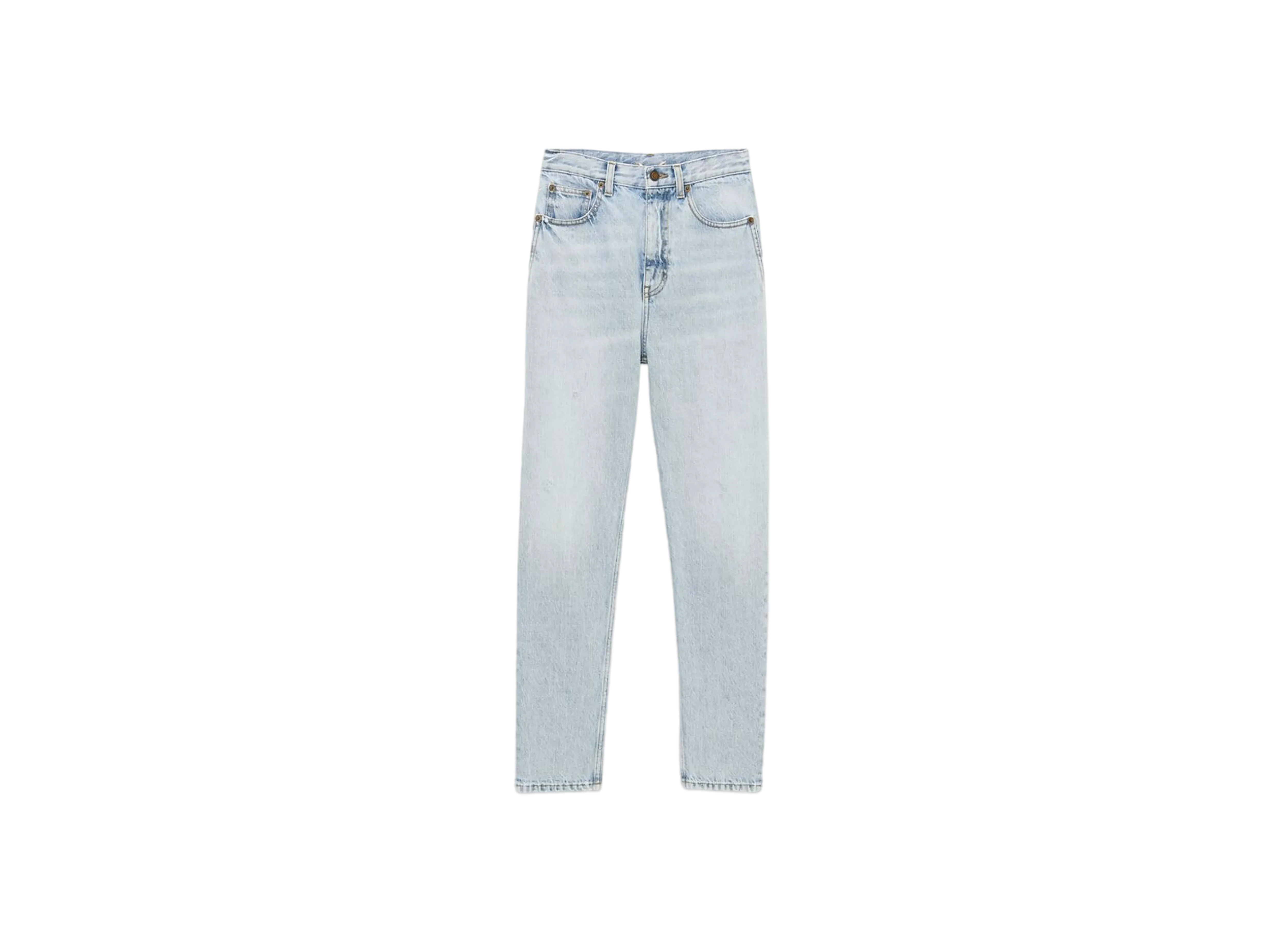 Saint Laurent Women's 80's Cropped Jeans "Light Caribbean Blue"