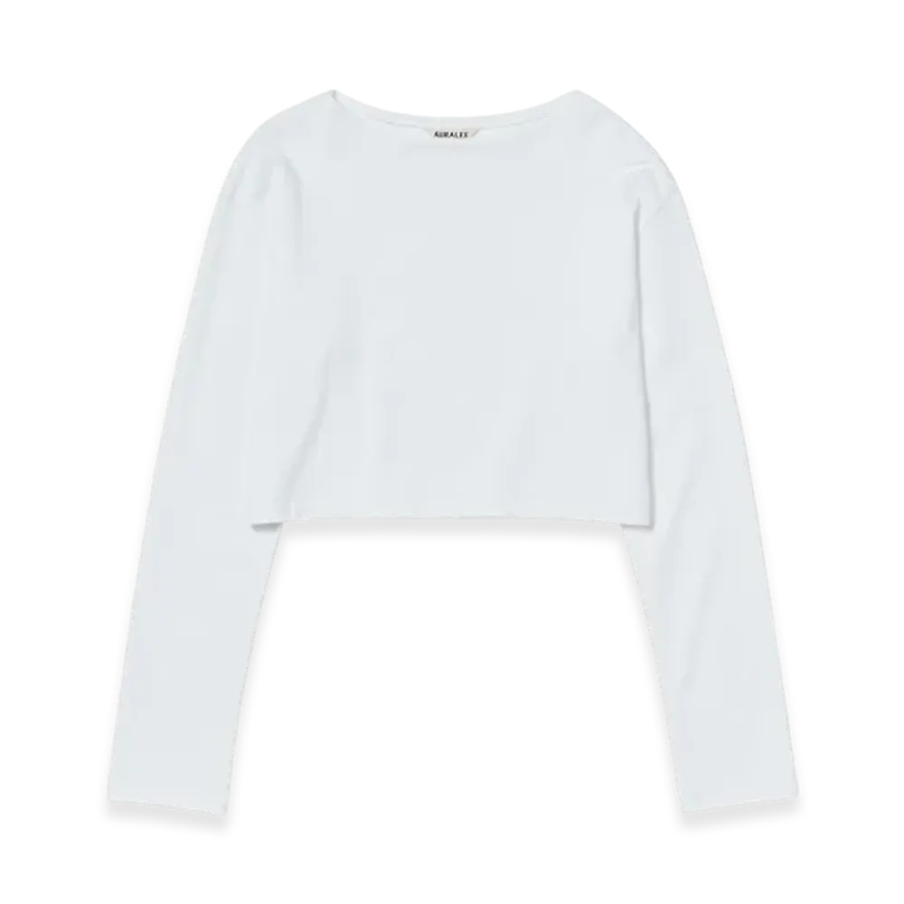 AURALEE Pima Cotton Jersey Boat Neck P/O "White"