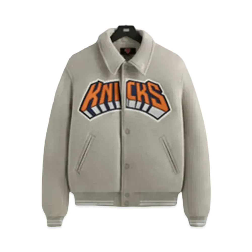Kith x New York Knicks Empire Wool Coaches Jacket "Light Heather Grey"