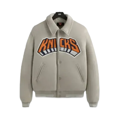 Kith x New York Knicks Empire Wool Coaches Jacket "Light Heather Grey"