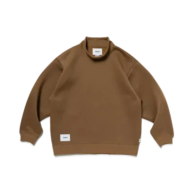 WTAPS Mock Neck / Sweater / Poly. FortleSS "Brown"