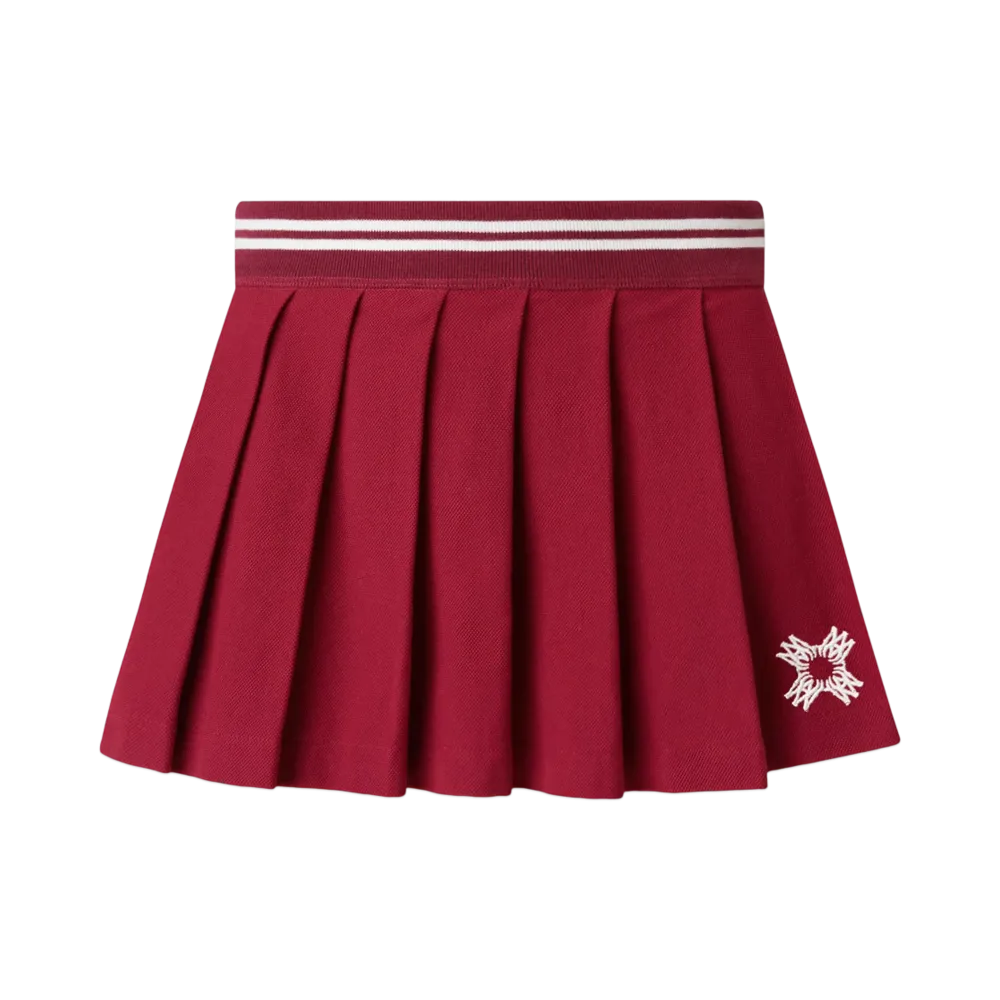 AMIRI Women's Ma Quad Pleated Mini Skirt "Deep Red"