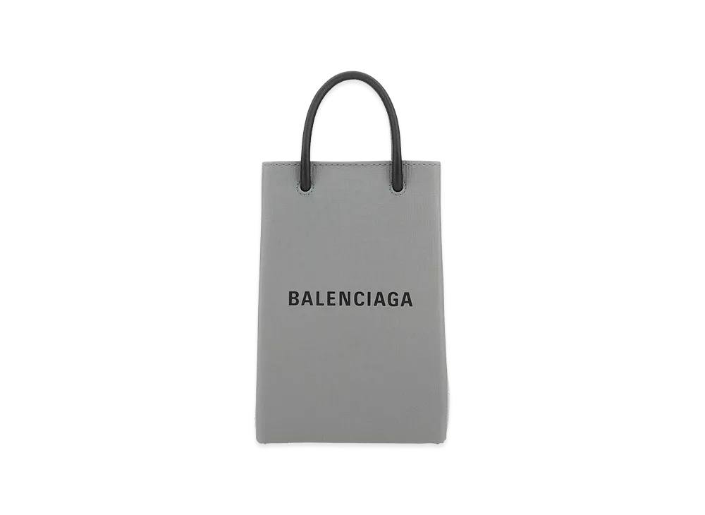 BALENCIAGA Women's Leather Phone Case "Grey"