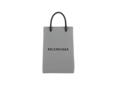BALENCIAGA Women's Leather Phone Case "Grey"
