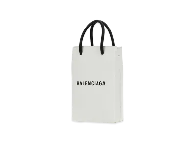 BALENCIAGA Women's Leather Phone Case "White"