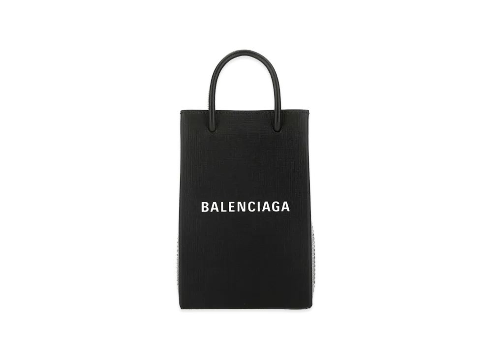 BALENCIAGA Women's Leather Phone Case "Black"