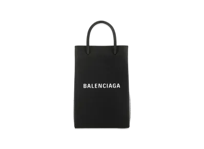 BALENCIAGA Women's Leather Phone Case "Black"