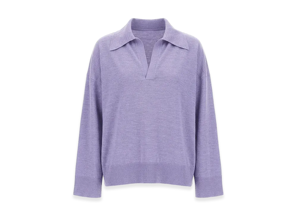 Bottega Veneta Women's Wool Polo. "Purple"