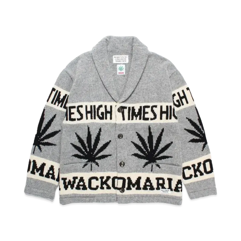 WACKO MARIA x High Times / Cowichan Sweater "Gray"