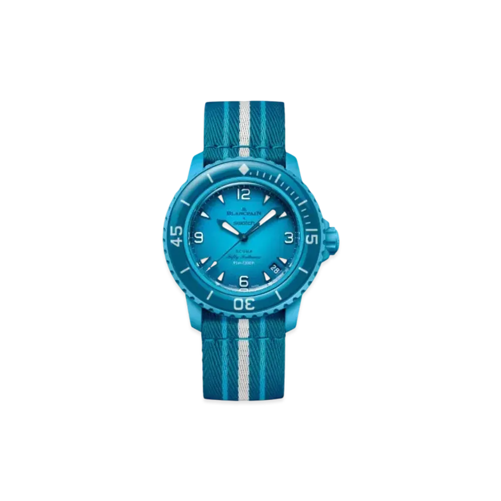 Blancpain x Swatch Bioceramic Scuba Fifty Fathoms Collection "Blue Lagoon" SO35L400