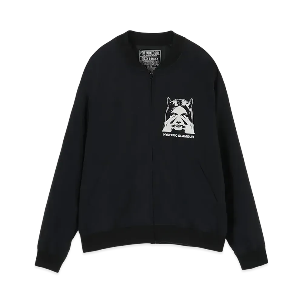 HYSTERIC GLAMOUR See No Evil Ribbed Blouson "Black"