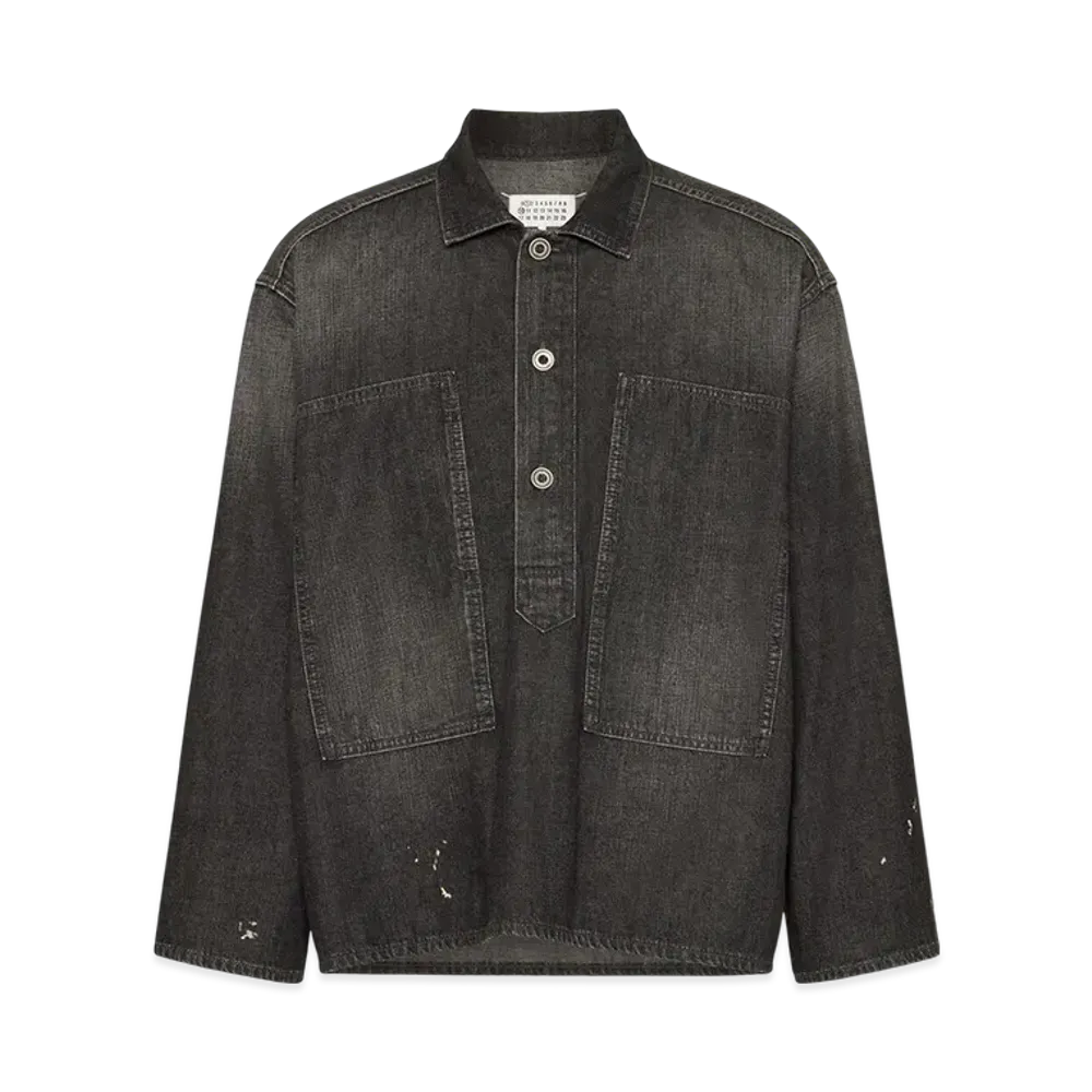 Maison Margiela Men's Distressed Denim Shirt "Black"