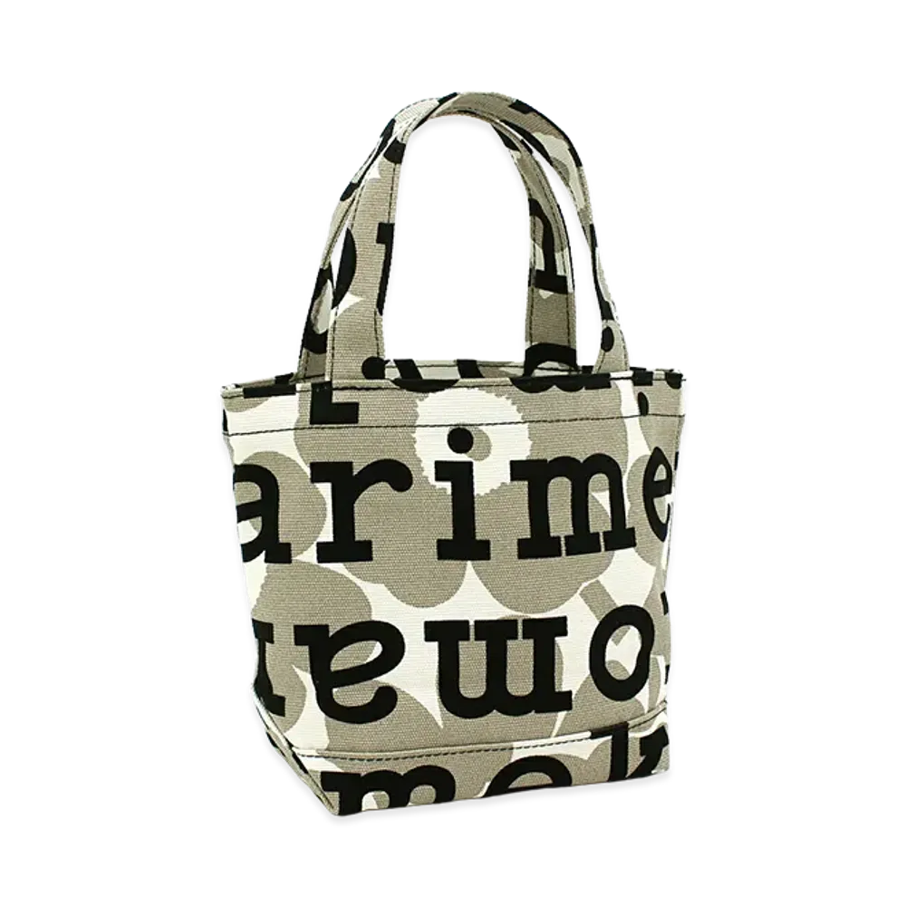 Marimekko Women's Kioski Tote Bag Pieni Ahkera Unikko Logo "Beige/Black"