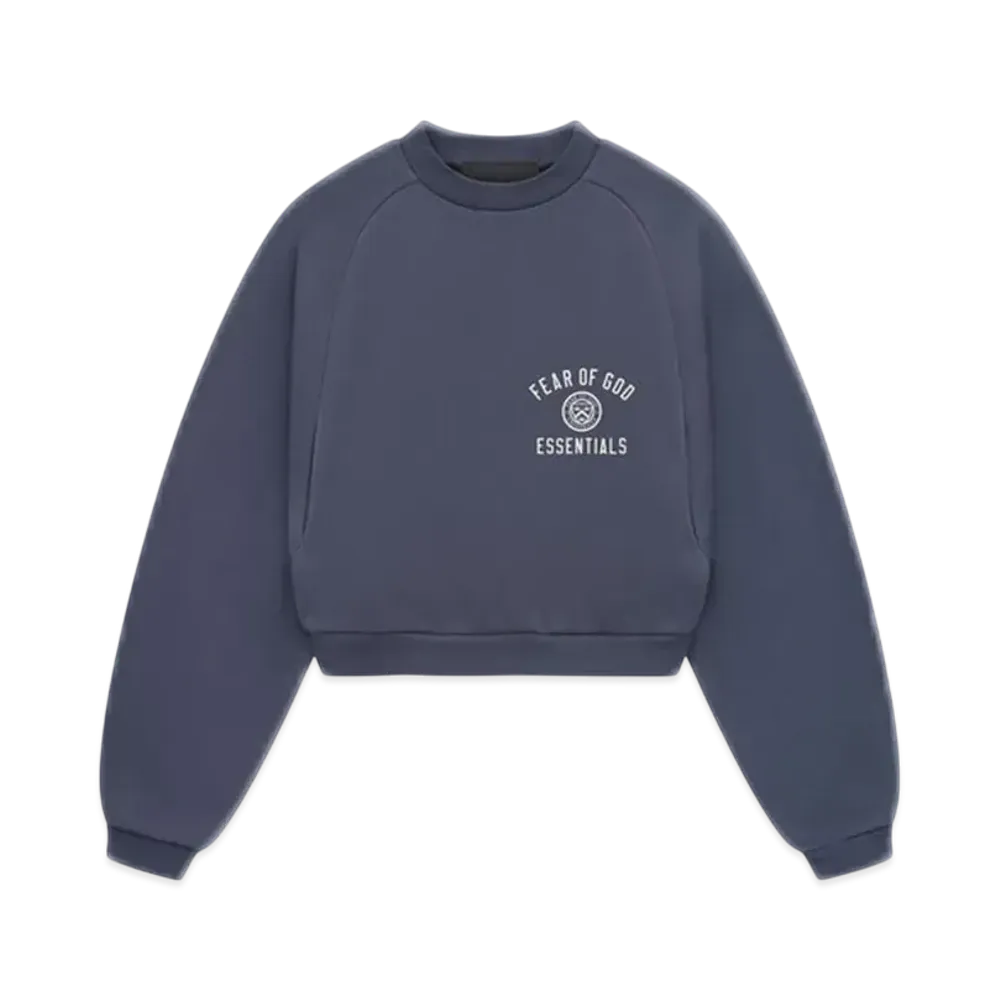 FEAR OF GOD Essentials Women's Fleece Cropped Crewneck "Marine"