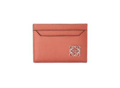 LOEWE Anagram Plain Cardholder In Pebble Grain Calfskin "Pink Tulip"