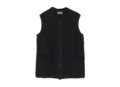 Yohji Yamamoto Pour Homme 3G PLAIN STITCH PURL 1X1 RIB THREAD RESIDUE VEST "Black"