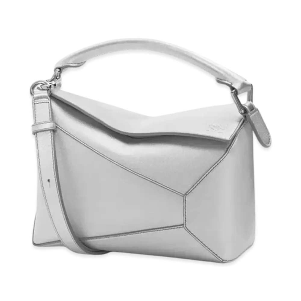 LOEWE Puzzle Edge Bag Small "Silver"