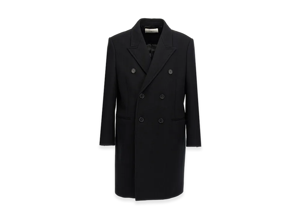 Saint Laurent Double-Breasted Coat "Black"