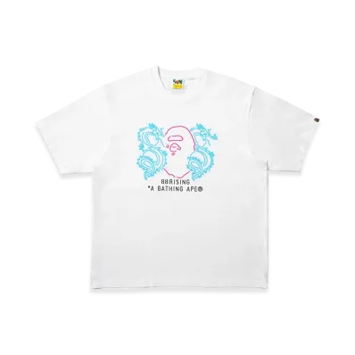 A BATHING APE x 88rising Neon Logo Relaxed Fit Tee "White"