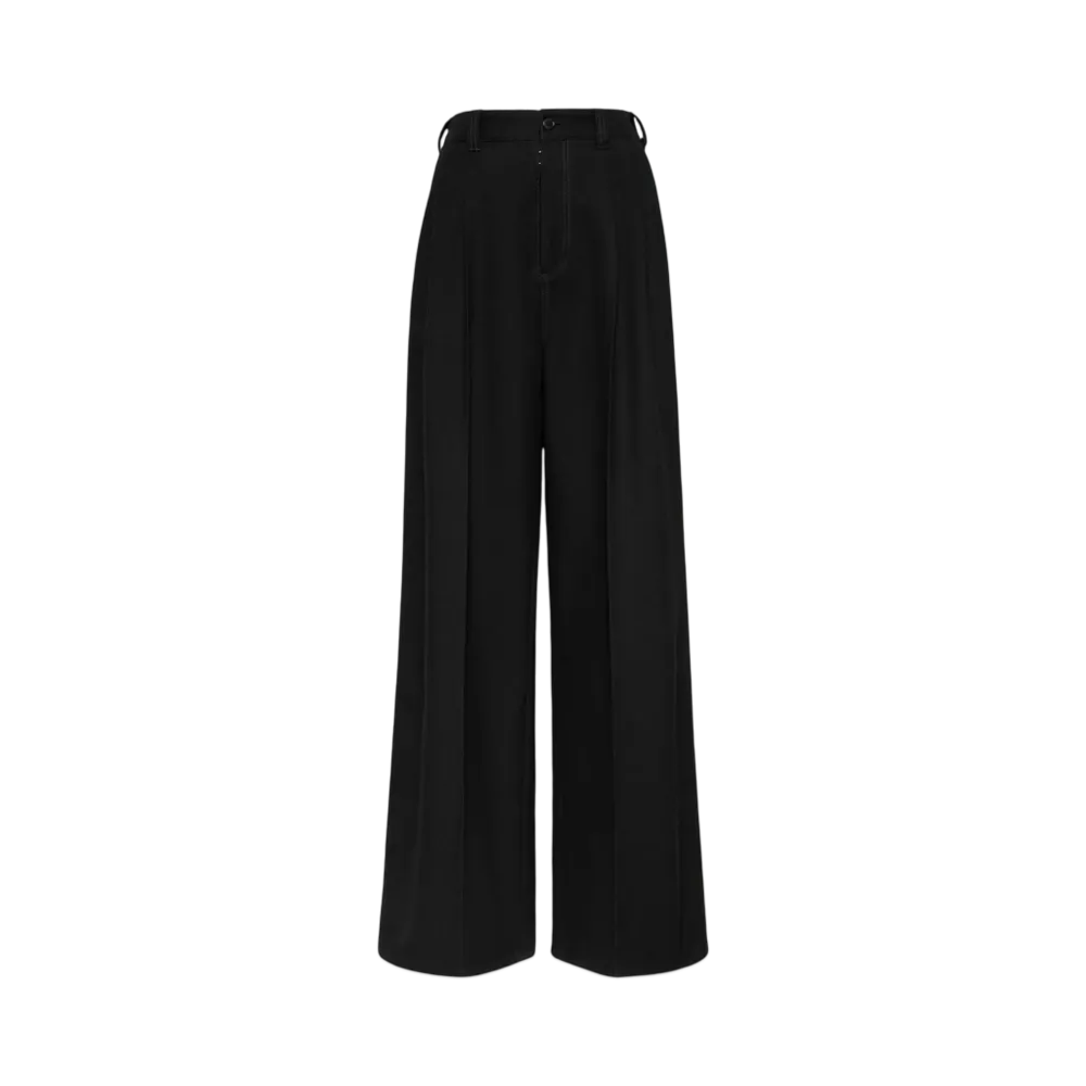 Maison Margiela Women's Pleated Wool Trousers "Black"