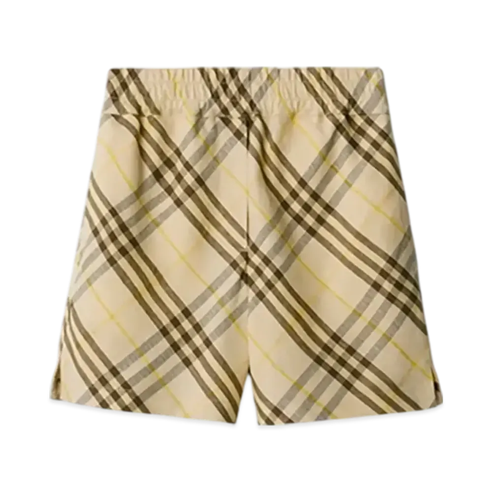 Burberry Check Linen Shorts "Wheat"
