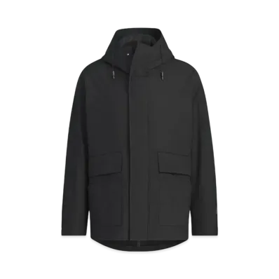 adidas Must Have Small Logo Loose Fit Fleece Lined Woven Hooded Jacket "Black"