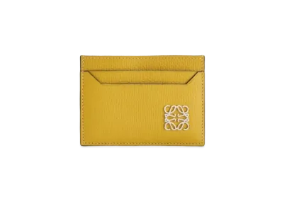 LOEWE Anagram Plain Cardholder In Pebble Grain Calfskin "Ochre"