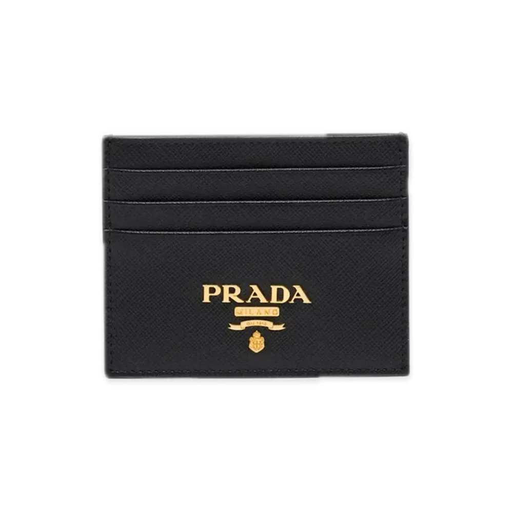 PRADA Saffiano Leather Card Holder "Black"