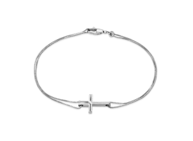 GUCCI Cross Charm Bracelet "White Gold"