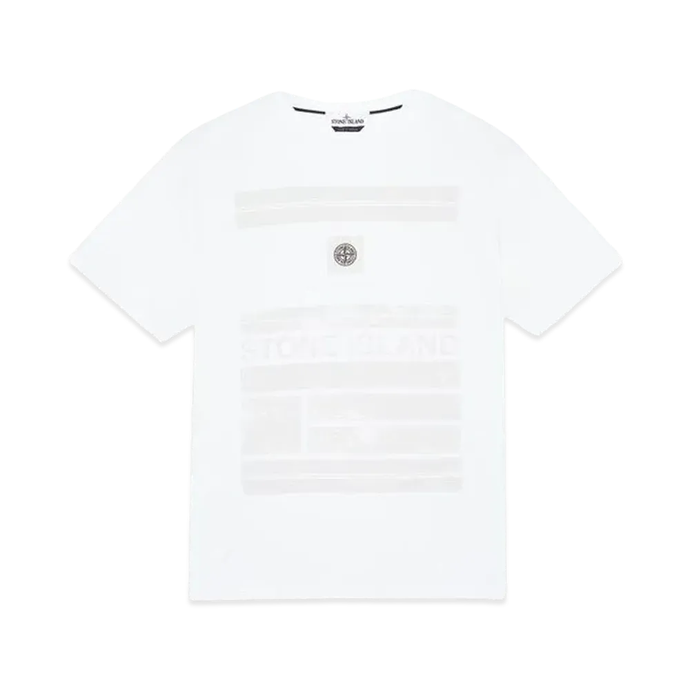 Stone Island 2NS78 COTTON JERSEY 'MOSAIC ONE' PRINT_SLIM FIT "White"
