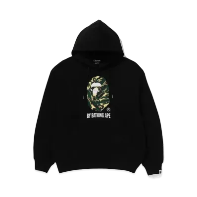 A BATHING APE Marbling Camo By Bathing Ape Relaxed Fit Pullover Hoodie "Black"