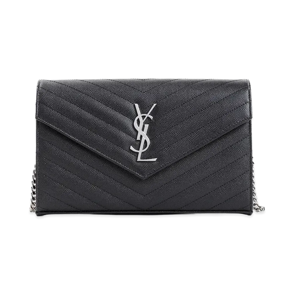 Saint Laurent Women's "Cassandre" Wallet On Chain "Black"