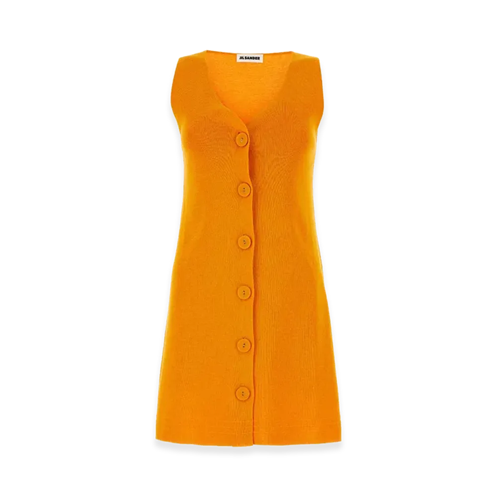 Jil Sander Women's Cotton Blend Dress "Orange"